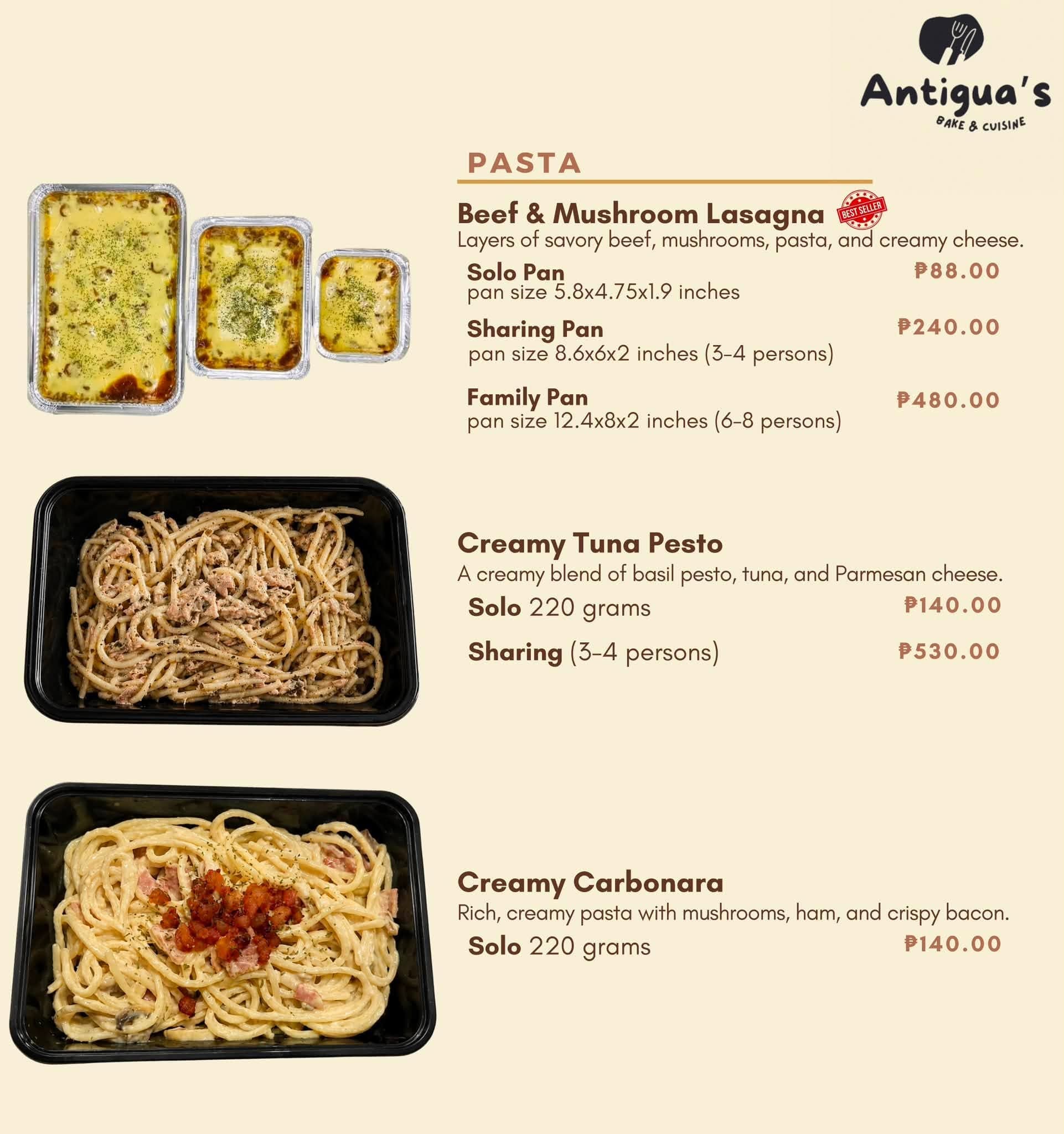 Pasta from Antigua's Bake & Cuisine